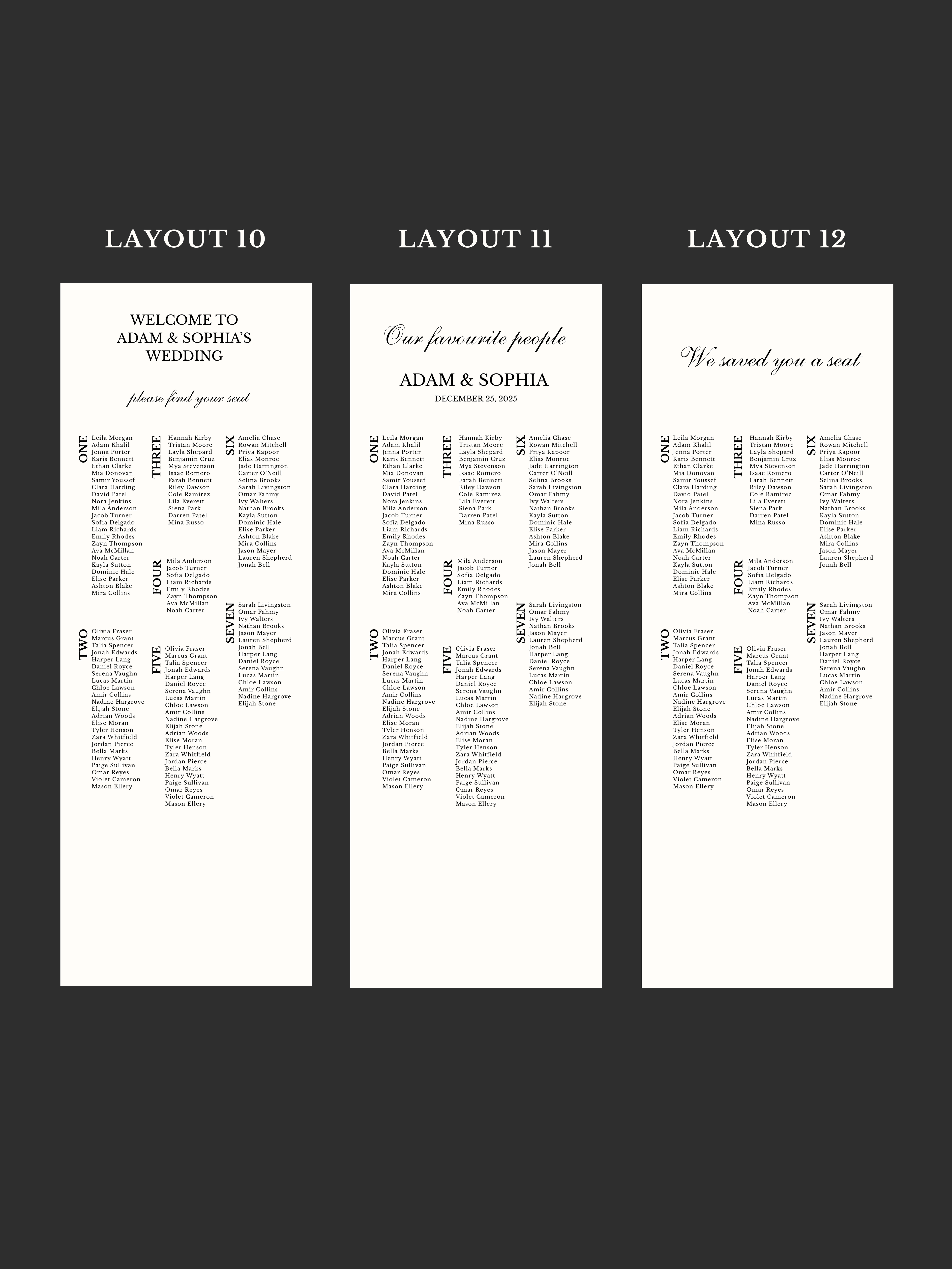Linen Seating Chart