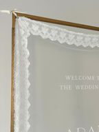Sheer Lace Welcome Sign