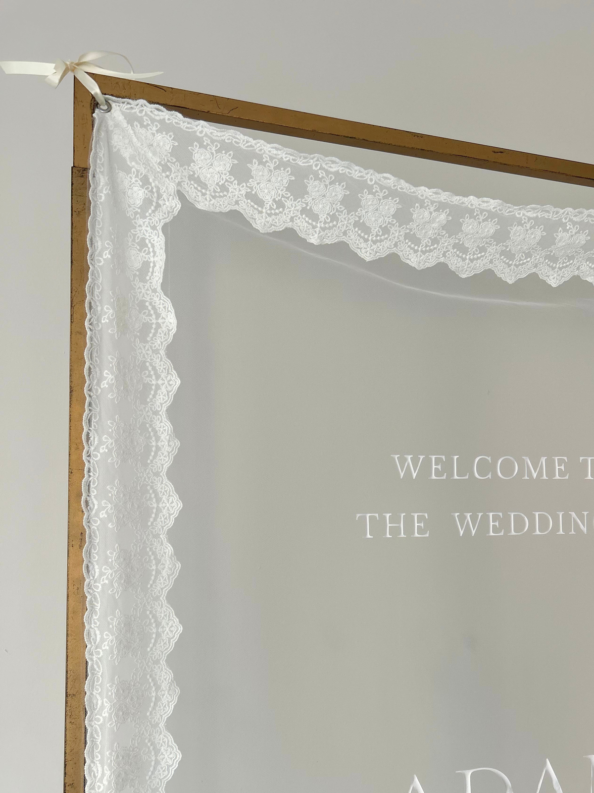 Sheer Lace Welcome Sign