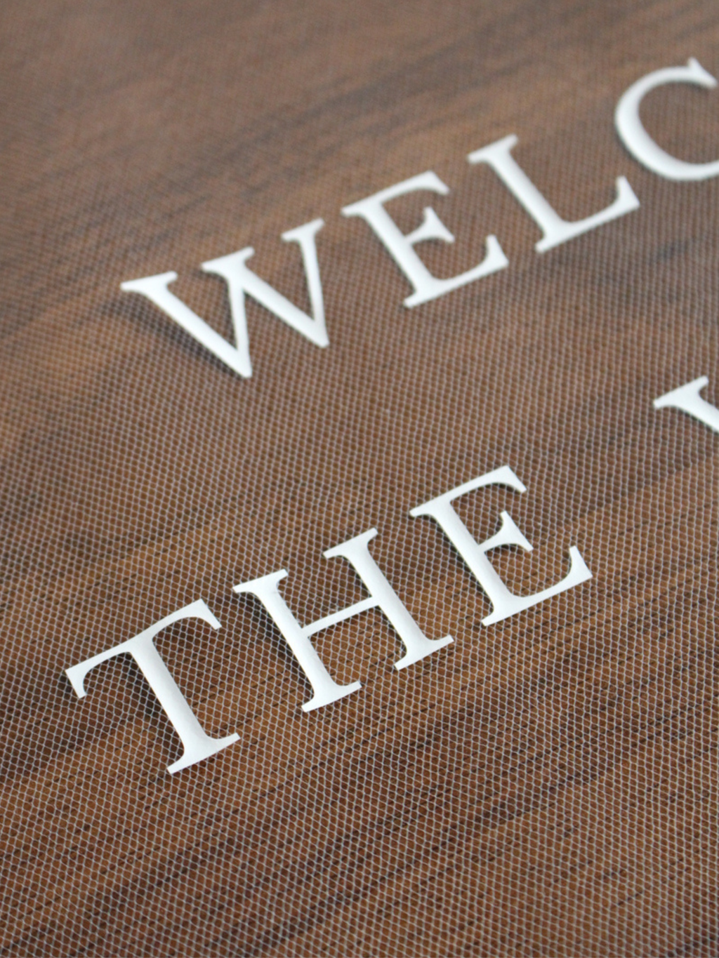 Sheer Lace Welcome Sign
