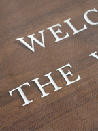 Sheer Lace Welcome Sign